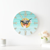 Schattige Emoji Face-Be altijd gelukkig Grote Klok (Huis)