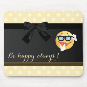 Schattige Emoji Face, Polka Dots Muismat