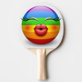 Schattige emoji gezicht tafeltennisbatje (Voorkant)