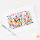 Schattige Emoji Karakter Get Well Rechthoekige Sticker (Envelop)