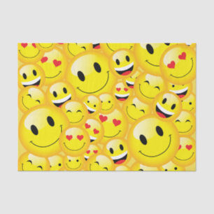 Schattige Emoticon Happy Emoji Kinder feestpapier Tissuepapier