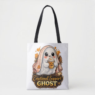 Schattige emotionele steungeest Halloween-koffie Tote Bag