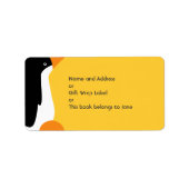 Schattige Emperor Penguin Cartoon Naam Adres Label (Voorkant)
