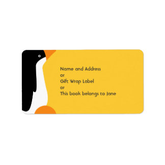 Schattige Emperor Penguin Cartoon Naam Adres Label