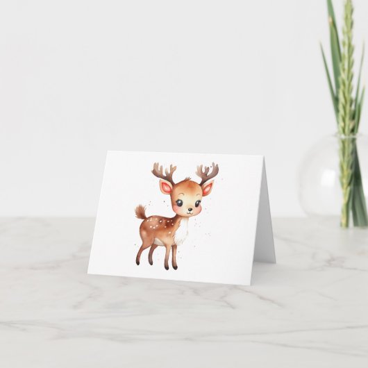 Schattige en Aardige Kerst Reindeer BLANK  Feestdagen Kaart (Voorkant)