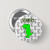 Schattige en boze T-Rex met zwart-witpatroon Ronde Button 5,7 Cm (Voorkant /achterkant)