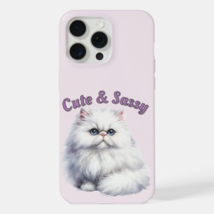 Schattige en brutale Perzische kat iPhone 15 Pro Max Case