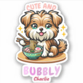 Schattige en bubbelig Yorkshire Terrie Dierenvrien Sticker (Voorkant)