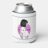 Schattige en Classy Meisje Roze en Zwart Blikjeskoeler (Blikje Achterkant)