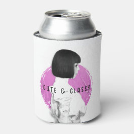 Schattige en Classy Meisje Roze en Zwart Blikjeskoeler