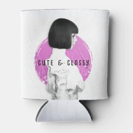 Schattige en Classy Meisje Roze en Zwart Blikjeskoeler