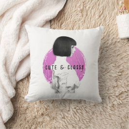 Schattige en Classy Meisje Roze en Zwart Kussen