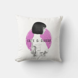 Schattige en Classy Meisje Roze en Zwart Kussen