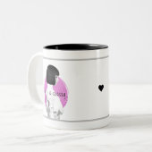 Schattige en Classy Meisje Roze en Zwart Tweekleurige Koffiemok (Voorkant links)