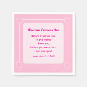 Schattige en eenvoudig licht roze Baby shower Servet