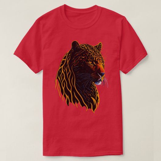 Schattige en eigenzinnig Leopard Head Silhouet op T-shirt (Design voorkant)
