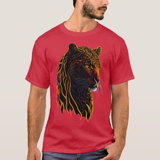 Schattige en eigenzinnig Leopard Head Silhouet op T-shirt