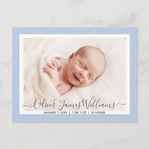 Schattige en Elegant Geboortekaartfoto Briefkaart