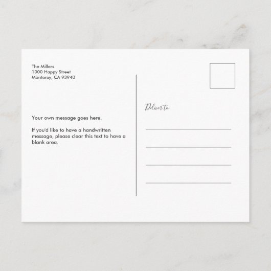 Schattige en Elegant Geboortekaartfoto Briefkaart (Achterkant)