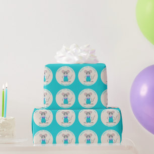Schattige en elegante kleine muis aangepaste verja cadeaupapier