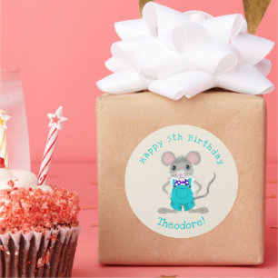 Schattige en elegante kleine muis aangepaste verja ronde sticker