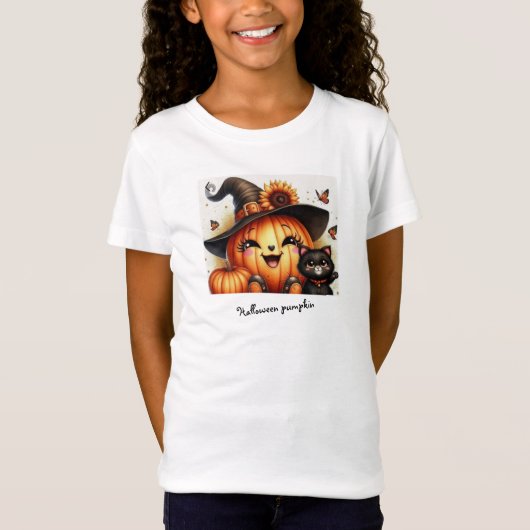 Schattige en feestelijk Halloween T-shirt voor kin (Voorkant)