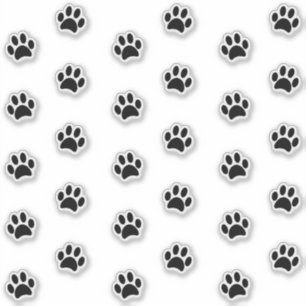 Schattige en Fun Black Paw Prints Sticker Set