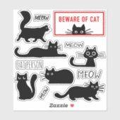 Schattige en Funny Black Kitty Cats Vinyl Sticker (Vel)