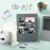Schattige en Funny Black Kitty Cats Vinyl Sticker (iPad Cover)