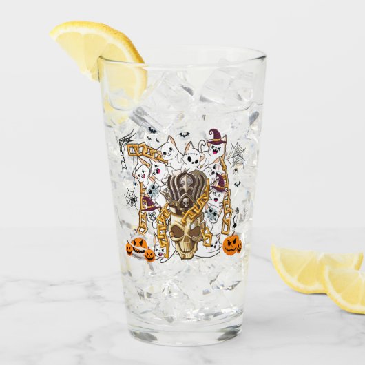 Schattige en Funny Spooky Evil Cats Glas (Voorkant ijs)