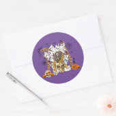 Schattige en Funny Spooky Evil Cats Ronde Sticker (Envelop)