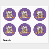Schattige en Funny Spooky Evil Cats Ronde Sticker (Vel)