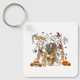 Schattige en Funny Spooky Evil Cats Sleutelhanger