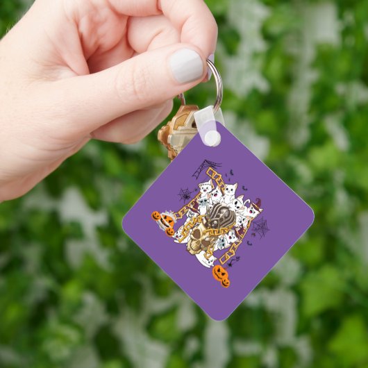 Schattige en Funny Spooky Evil Cats Sleutelhanger (Hand)
