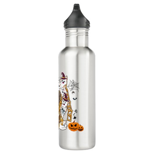 Schattige en Funny Spooky Evil Cats Waterfles (Rechts)