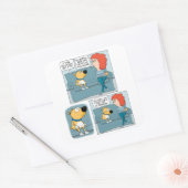 Schattige en Funny Stressed-Out Dog Poster Vierkante Sticker (Envelop)