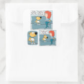 Schattige en Funny Stressed-Out Dog Poster Vierkante Sticker (Tas)