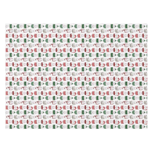 Schattige en Funny X-mas Cat Tafelkleed (Voorkant (Horizontaal))