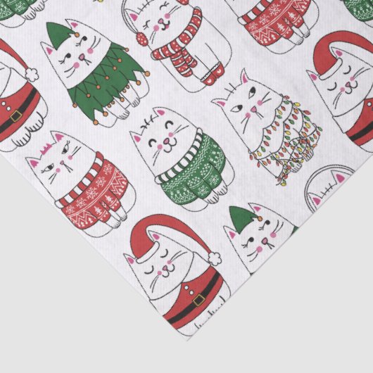 Schattige en Funny X-mas Cat Tissuepapier (Detail)