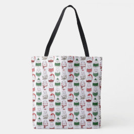 Schattige en Funny X-mas Cat Tote Bag