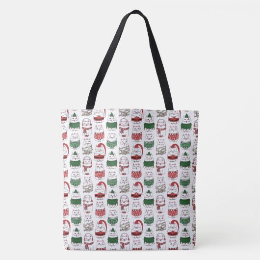 Schattige en Funny X-mas Cat Tote Bag (Voorkant)