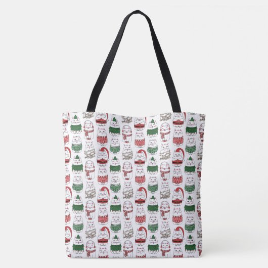 Schattige en Funny X-mas Cat Tote Bag (Achterkant)