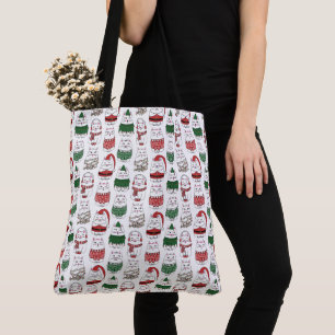 Schattige en Funny X-mas Cat Tote Bag