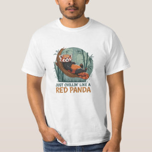 Schattige en gedurfde rode panda Design T-shirt