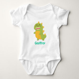 Schattige en gelukkige dinosaurus voor babyjongen romper
