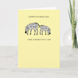 Schattige en gelukkige Keniaanse zebra's Vaderdag Kaart