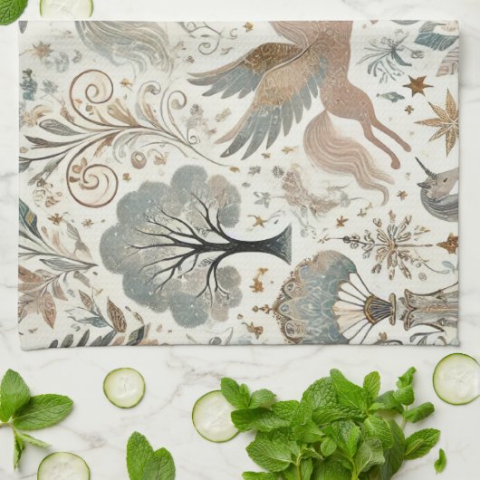 Schattige en gevoel - Eenhoorn Theedoek (Gevouwen)