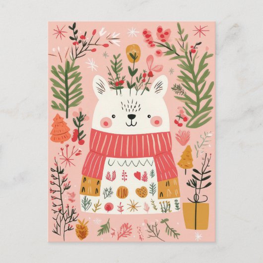 Schattige en gezellig kerst Briefkaart (Voorkant)