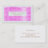 Schattige en Girly Hot Pink Sequins make-up en haa Visitekaartje (Voorkant / Achterkant)