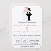 Schattige en grappig bruidspaar kaart (Voorkant / Achterkant)